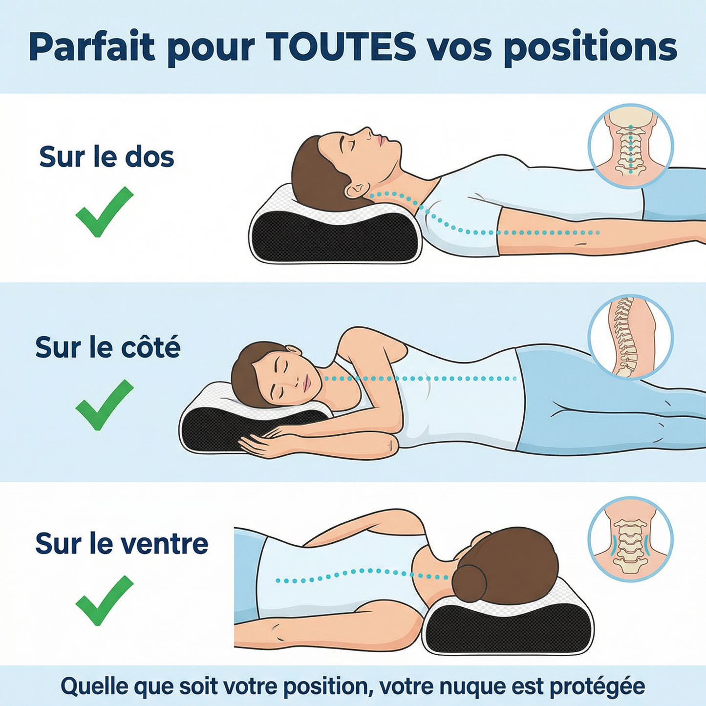 Oreiller Cervical à Mémoire de Forme