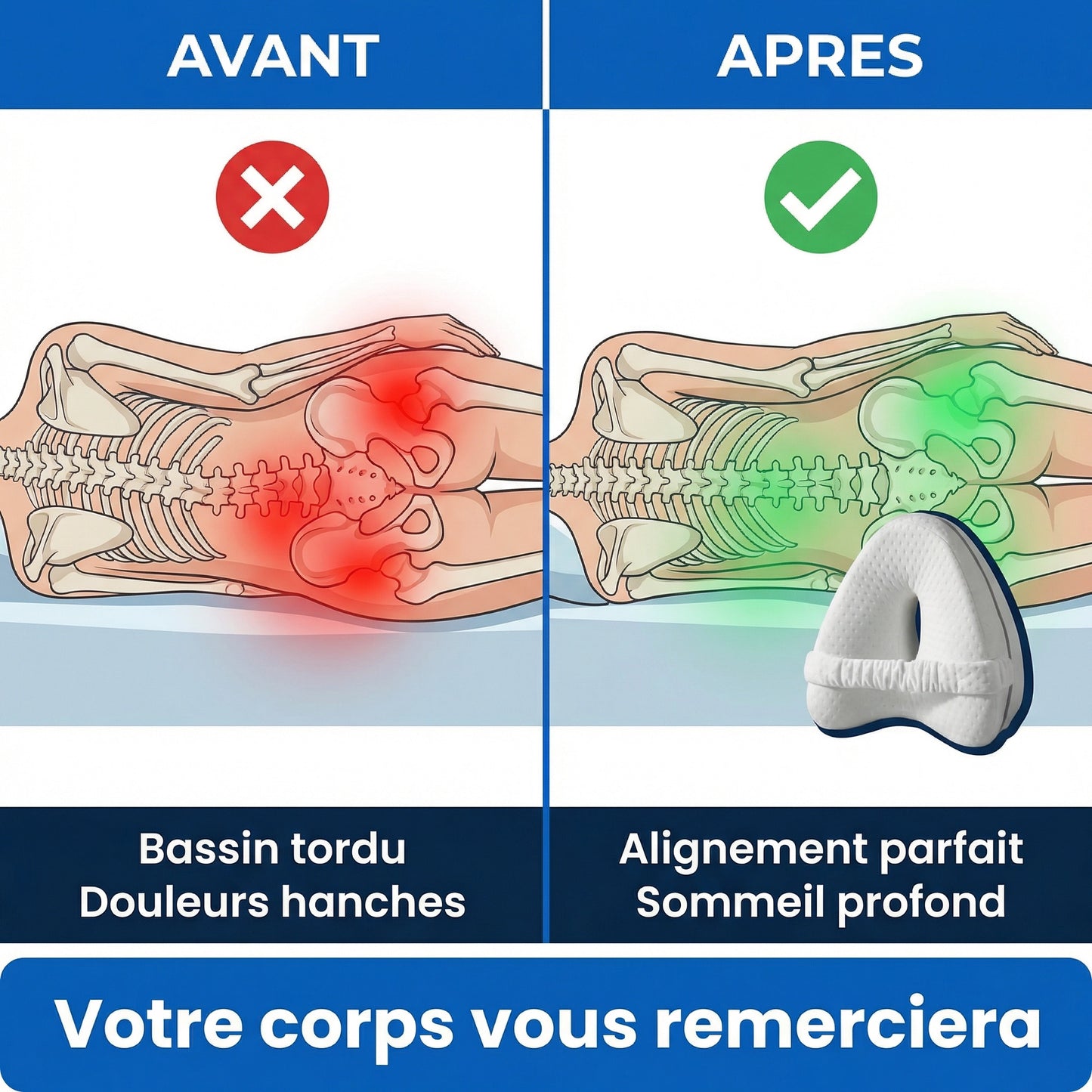 Coussin Orthopédique Genoux +