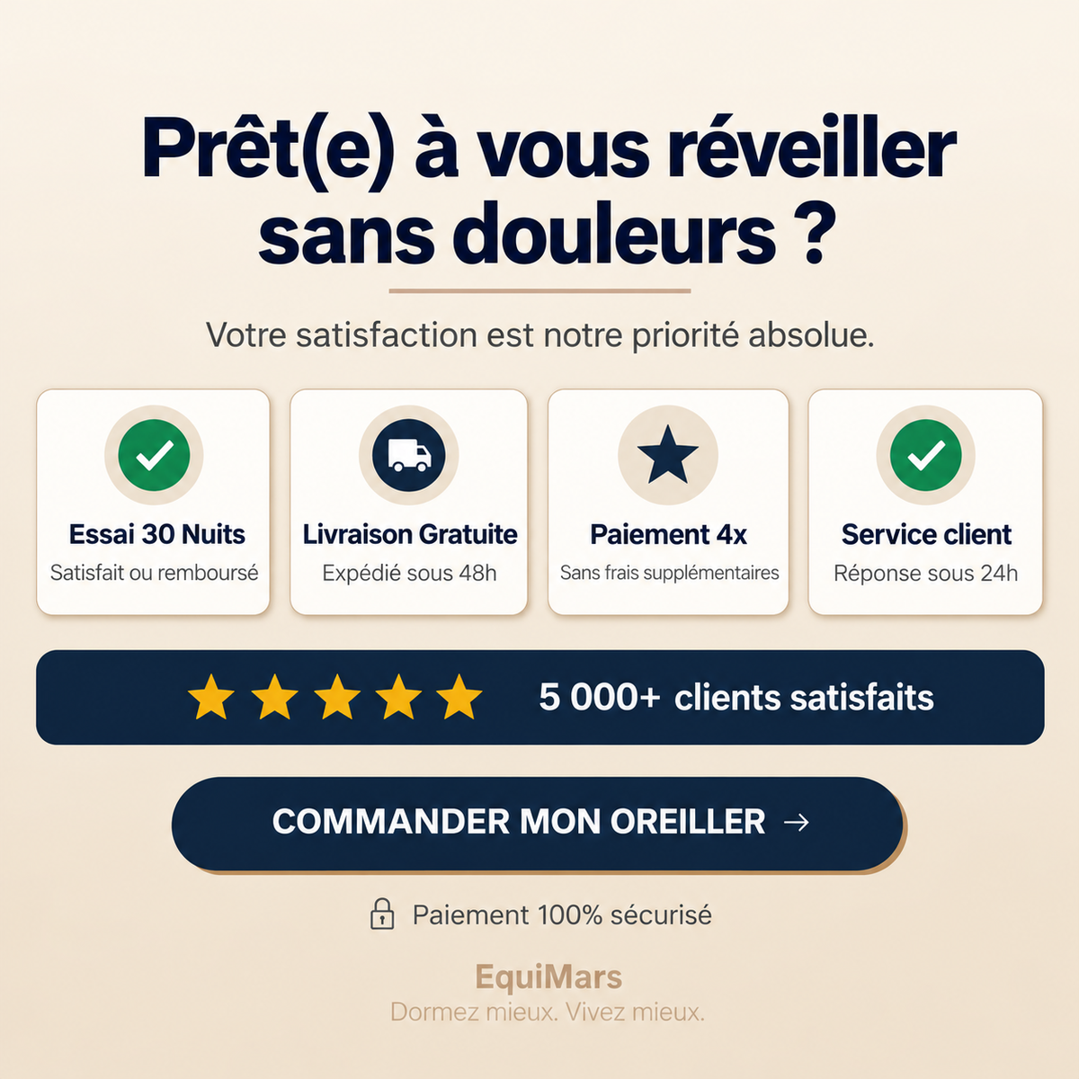 Oreiller Cervical à Mémoire de Forme