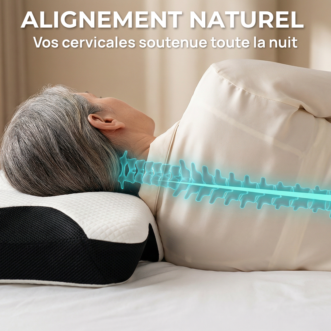 Oreiller Cervical Ergonomique Mémoire de Forme - Soulagement Douleur Oreiller Cervical Ergonomique Mémoire de Forme - Soulagement Douleur