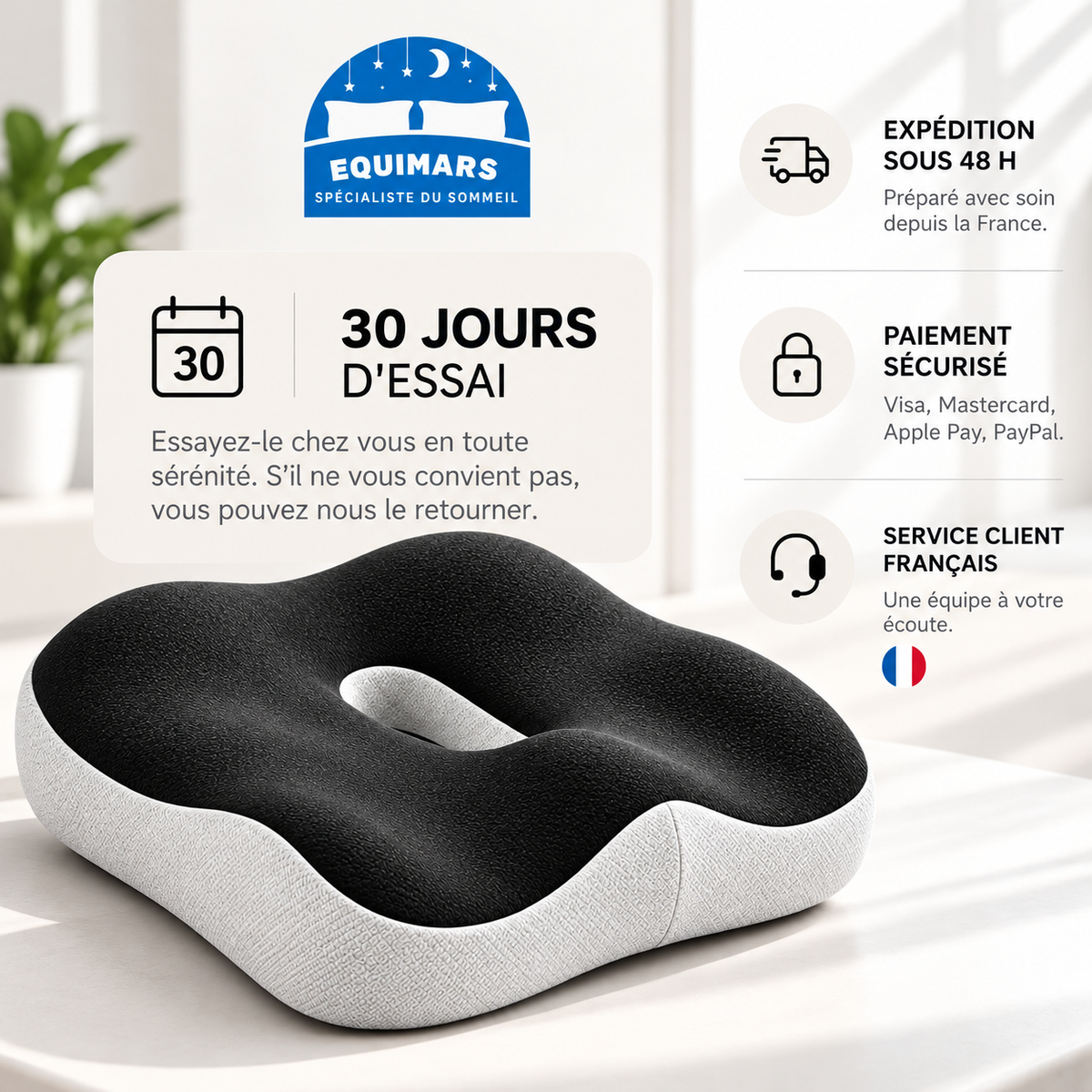 Equimars Confort Assise – Coussin d'assise ergonomique